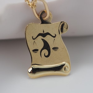 14k Solid Gold Libra Zodiac, Personalized Gold, Libra Zodiac Pendant, Delicate Libra Zodiac Charm, 14k Zodiac Gold, 14k Gold Jewelry, 14k