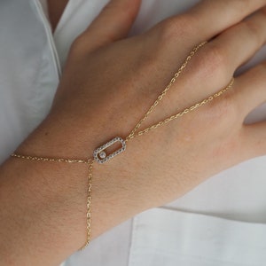 14k Shahmaran Bracelet, Finger Bracelet, Gold Hand Chain, Ring Bracelet Chain, Hammered Ring, 14k Gold Jewelry Gift, 14k Gold Jewelry, 14k
