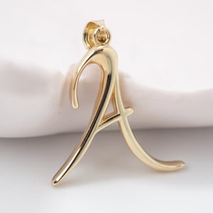 14K Gold Initial Charm Necklace, Alphabet Letter Pendant, Personalized Gold Jewelry, Minimal Dainty Necklace Gift for Her, 14k Gold Jewelery