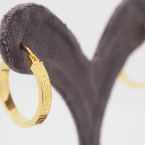 22K Gold Round Hoop Earrings, Yellow Gold Shiny Hoops, Classic Jewelry Handmade with Love, 22k Gold Jewelry, 22k Gold Jewelry Gift image 3