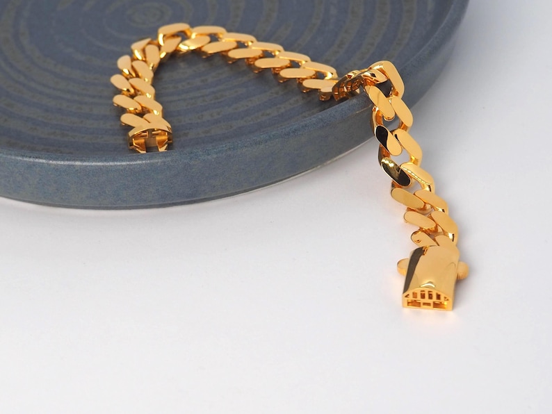 22k Gold Curb Cuban Link, 22k Curb Cuban Link, 11 MM Width 22k Gold Curb Bracelet, Gift for Him, 22k Gold Jewelry, Gift for Her, 22k Jewelry image 2