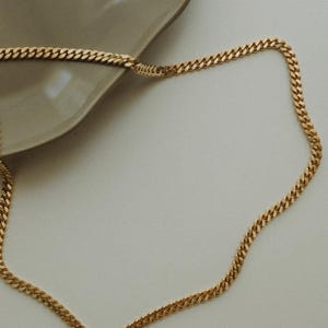 14k Solid Gold Curb Chain, 5mm Width Curb Chain, 14k Gold Jewelry, 14k Jewelry, Gifts For Her, 14k Jewelry Gifts, 14k Gold Curb Cuban Chain