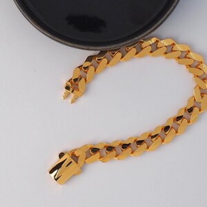 22k Gold Curb Cuban Link, 22k Curb Cuban Link, 11 MM Width 22k Gold Curb Bracelet, Gift for Him, 22k Gold Jewelry, Gift for Her, 22k Jewelry image 5