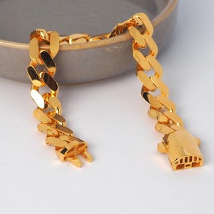 22k Gold Curb Cuban Link, 22k Curb Cuban Link, 11 MM Width 22k Gold Curb Bracelet, Gift for Him, 22k Gold Jewelry, Gift for Her, 22k Jewelry image 8