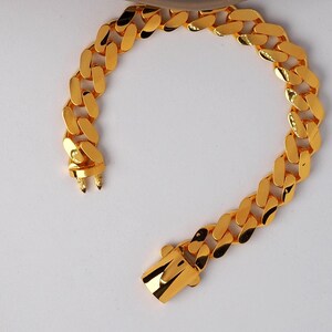 22k Gold Curb Cuban Link, 22k Curb Cuban Link, 11 MM Width 22k Gold Curb Bracelet, Gift for Him, 22k Gold Jewelry, Gift for Her, 22k Jewelry image 9