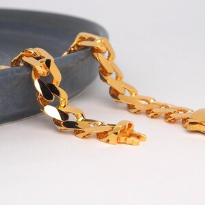 22k Gold Curb Cuban Link, 22k Curb Cuban Link, 11 MM Width 22k Gold Curb Bracelet, Gift for Him, 22k Gold Jewelry, Gift for Her, 22k Jewelry image 3
