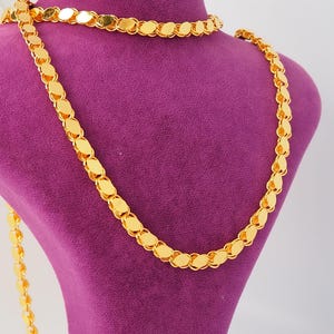 14k Mirror Chain Necklace, 6mm Chain Necklace, Glitter Chain Choker, Link Chain Necklace, Sparkle Mirror Chain Necklace, 14k Gold Jewelry