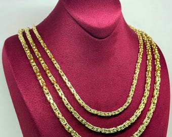 22k Gold Byzantine Necklace, 4MM, 4.5MM, 5MM Thick, 22k Gold Byzantine , 22k Chain, 22k Byzantine Chain, 22k Gold Jewelry, 22k Jewelry