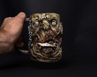 Handmade Scary Troll Mug: Gothic Horror Movie Gift