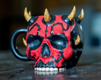 Gothic Skull Mug, Unique Horror Gift, Scary Mug, Goth Decor