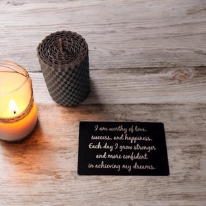 Carte de vœux personnalisée gravée - Cadeau portefeuille personnalisé en aluminium avec citations inspirantes