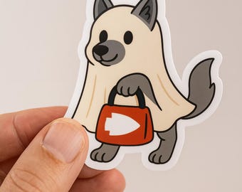 Halloween Ghost Sticker, Kansas City Sticker, Chiefs Sticker, Football fan sticker, Game Day Sticker