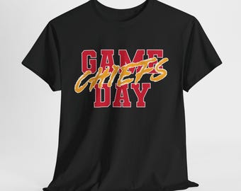 ゲームデー カンザスシティ フットボールシャツ、チーフス ファンTシャツ、赤と金のゲームデートップ、カンザスシティ チーフス テールゲーティングシャツ