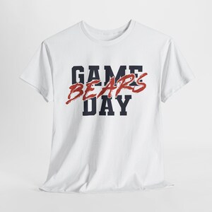 Camiseta de fútbol americano de Chicago GAME DAY, camiseta de fan de los Bears, camiseta azul marino y naranja para el día del partido, camiseta de los Chicago Bears para el tailgating