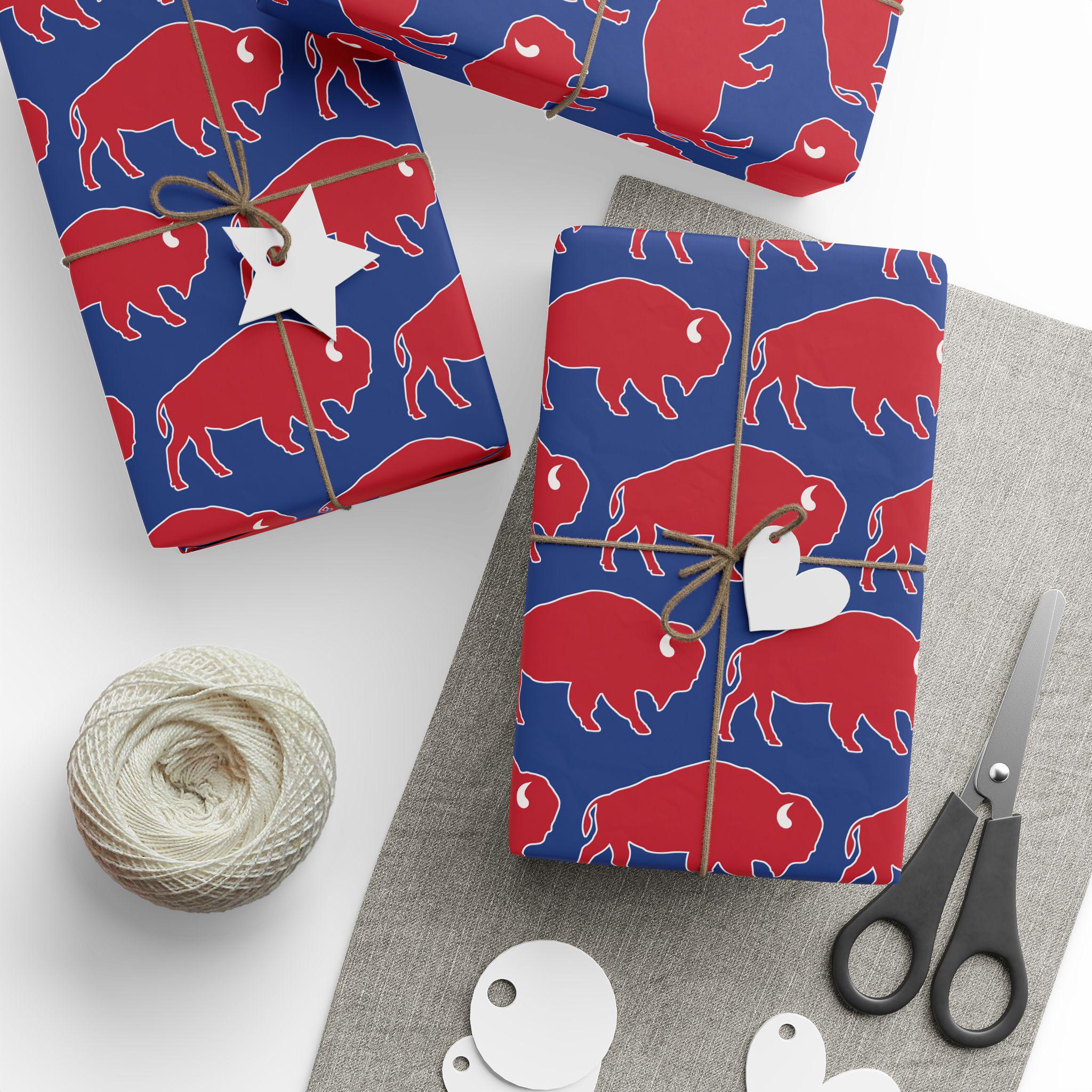 Discover Buffalo Football Wrapping Paper, Sports Football Fan Birthday or Holiday Wrapping, Christmas Gifts, Xmas Wrapping Paper