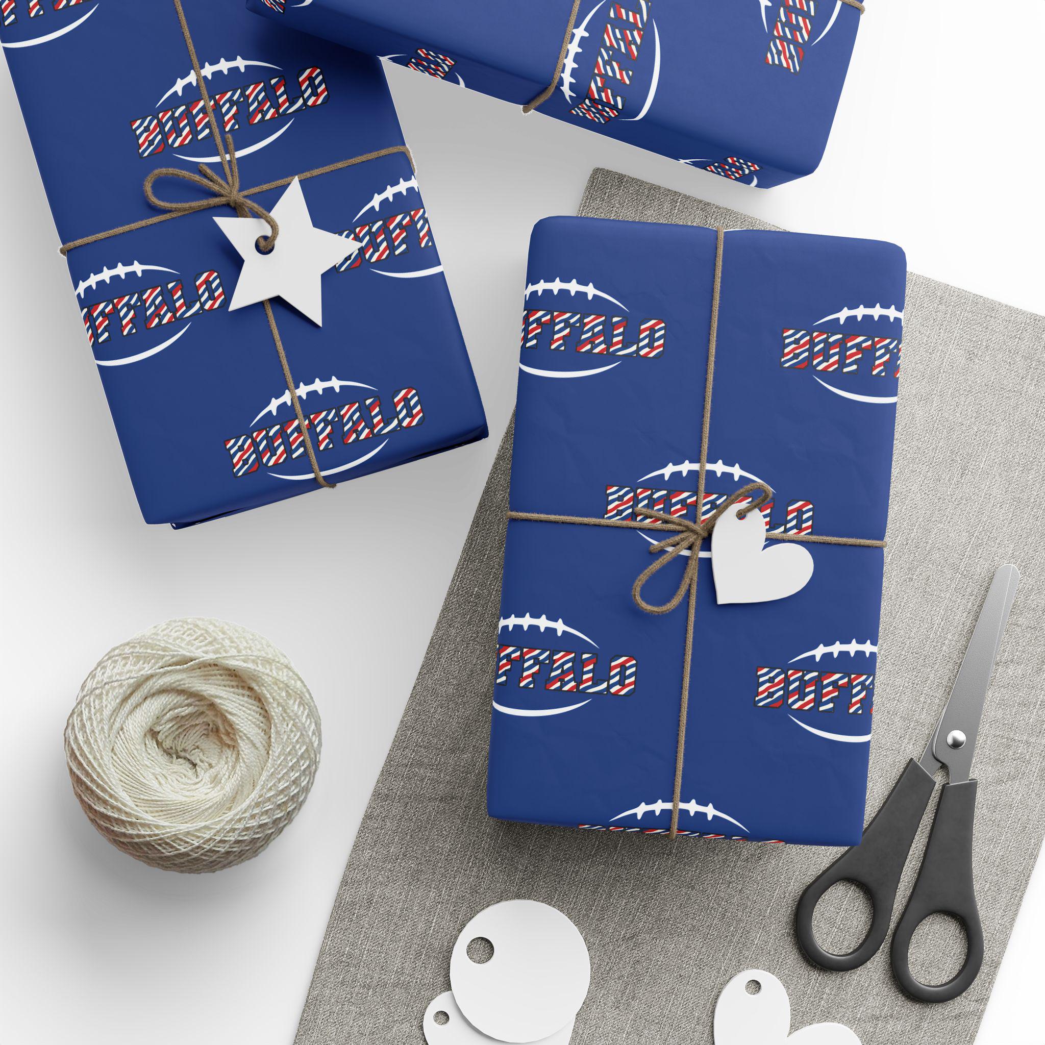 Discover Buffalo Football Wrapping Paper, Sports Football Fan Birthday or Holiday Wrapping, Christmas Gifts, Xmas Wrapping Paper