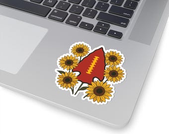 Floral Football Sticker, Kansas Football Sticker, Chiefs Football Sticker, Sports Fan Sticker, Chiefs Sticker, Game Day Sticker