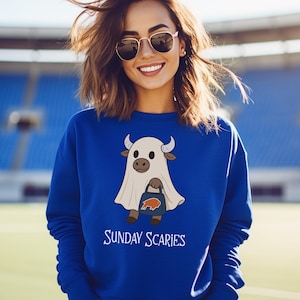Halloween Ghost Sweatshirt Buffalo football sweatshirt, Bills Football Pullover, Sports Gift, Go Bills shirt, Game Outfit, Sunday Scaries