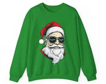 New York Football Santa Sunglasses Sweatshirt, New York Christmas, Christmas Pullover, Christmas Football Crewneck, New York Cozy Shirt