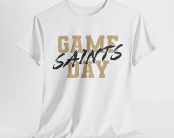 GAME DAY New Orleans Football Shirt, Saints Fan Tee, Black and Gold Game Day Top, New Orleans Saints Tailgating Shirt