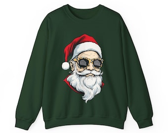 Green Bay Football Santa Sunglasses Sweatshirt, Green Bay Christmas, Christmas Pullover, Christmas Football Crewneck, Green Bay Cozy Shirt