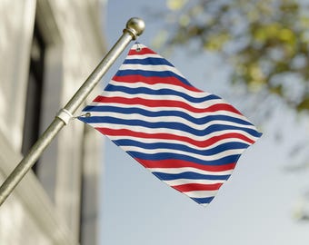 Buffalo Bills Stripe Flag 4 SIZES, Buffalo Football Banner, Buffalo Flag, Game Day Flag, Red, White & Blue Football Fan Decor for Porch