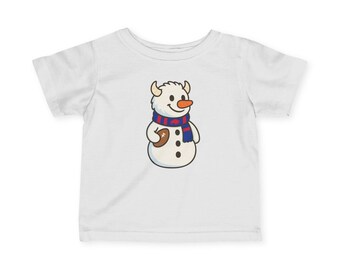 Buffalo Fußball Kleinkind Schneemann Shirt, Buffalo Bills T-Shirt, Winter Spiel Pullover, Weihnachten Fußball Shirt für Babys, Büffel Kuscheliges Shirt