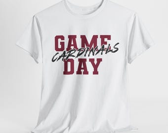 GAME DAY Arizona Football Shirt, Cardinals Fan Tee, Red and Black Game Day Top, Arizona Cardinals Tailgating Shirt