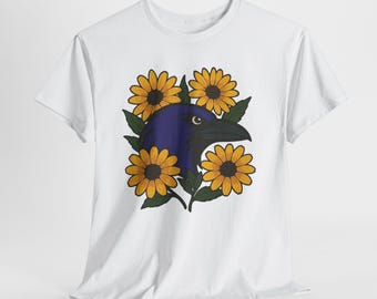Baltimore Floral Football Shirt, Ravens Top, Purple and Black Game Day Shirt, Baltimore Ravens Tailgating Outfit, Football Lovers Shirt