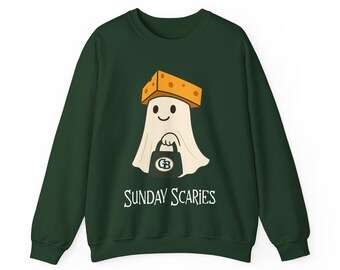 Halloween Ghost Sweatshirt Green Bay football sweatshirt, Green Bay Football Pullover, Game Day Outfit, Sunday Scaries