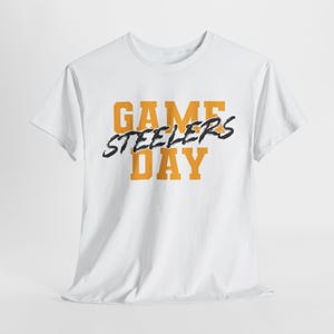 GAME DAY Pittsburgh Football Shirt, Steelers Fan Tee, Black and Gold Game Day Top, Pittsburgh Steelers Tailgating Shirt