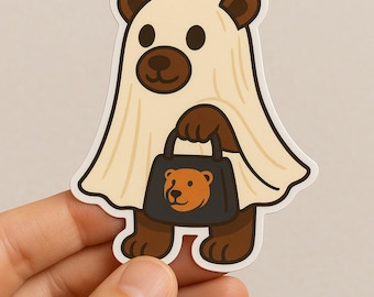 Halloween Ghost Sticker, Chicago Sticker, Bears Sticker, Football fan sticker, Game Day Sticker