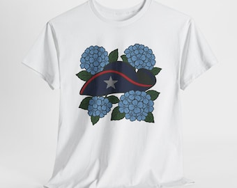 New England Floral Football Shirt, Patriots Top, Navy and Red Game Day Shirt, New England Patriots Tailgating Outfit, Football Lovers Shirt