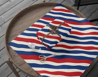 Buffalo Football Wrapping Paper, Bills Stripe Gift Wrap, Sports Football Fan Birthday or Holiday Wrapping