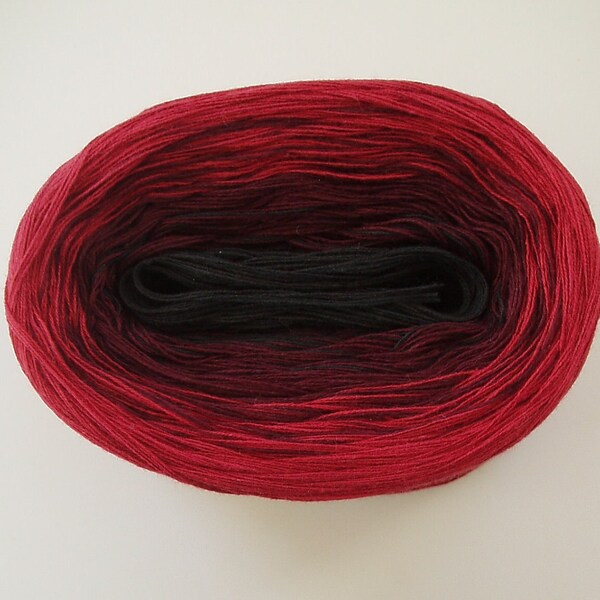 BLACK CHERRY IV  Color Changing Cotton yarn  480 yds/100 gr  Fingering Weight