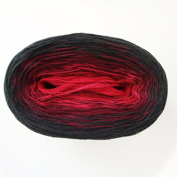 BLACK CHERRY III  Color Changing Cotton yarn  480 yds/100 gr  Fingering Weight