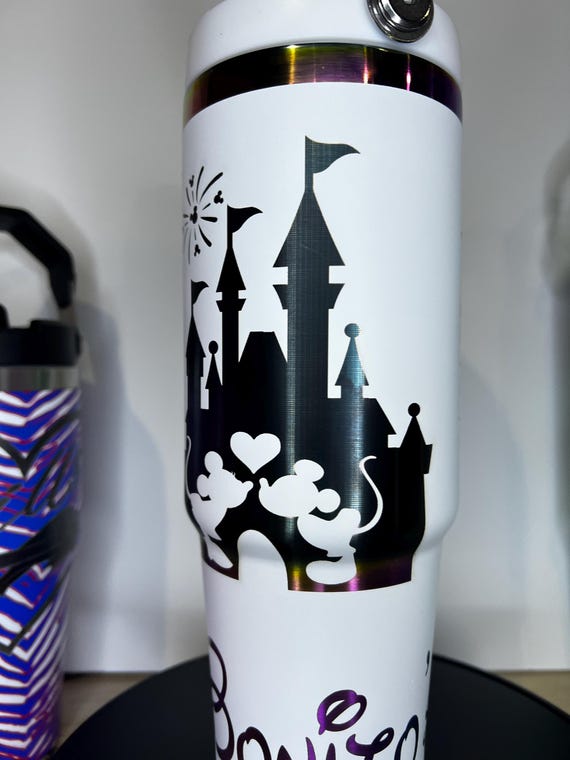 Disney Castle love custom 30oz Rainbow Tumbler