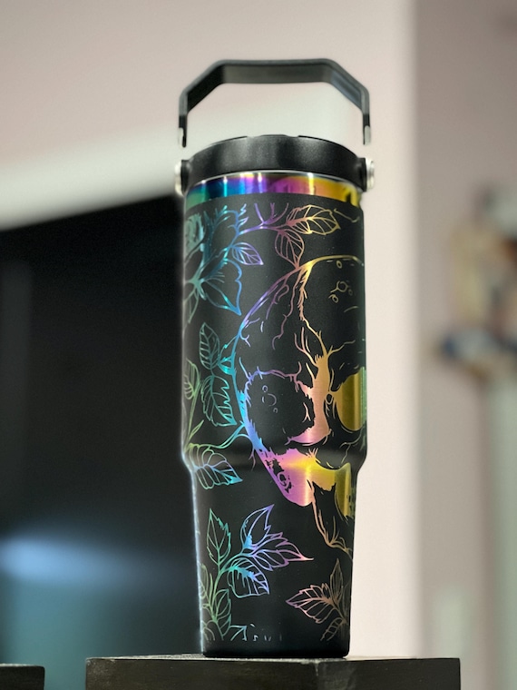 Skull & Flower 30oz Rainbow Tumbler