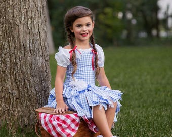 Dorothy Costume, Wizard of Oz Inspired Costume, Dorothy Dress, Blue Gingham Dress, Girls Halloween, Halloween Costume, Pageant Wear, OOC, Oz