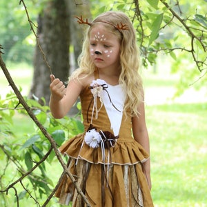 Deer Costume Dress, Deer Dress, Woodland Birthday Dress, Deer Girl Costume, Halloween Costume, Deer Costume, Woodland Dress, Deer Girl Dress