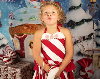 Candy Cane Dress, Candy Cane Cutie, Peppermint Dress, Pageant Wear, OOC, Holiday Pageant, Candy Cane Costume, Girls Christmas Dress, Holiday