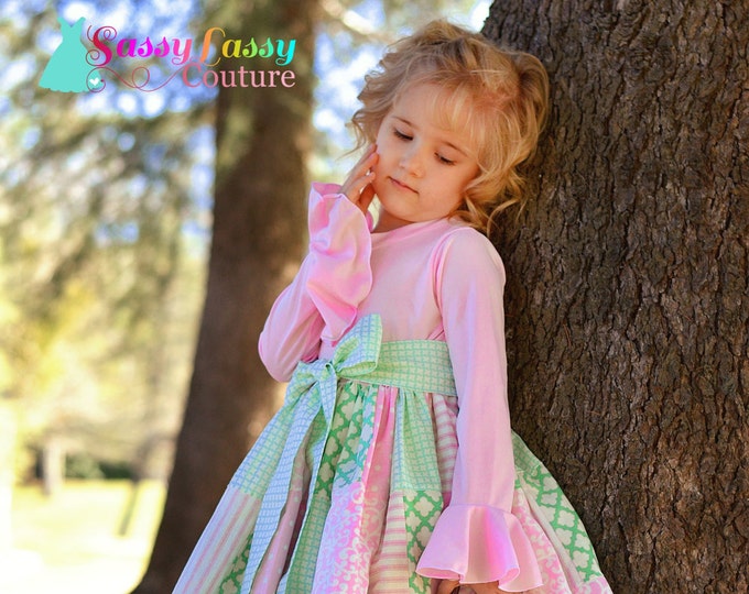 Easter Dress Girls Easter Dress Pink and Mint Dress Girls Etsy