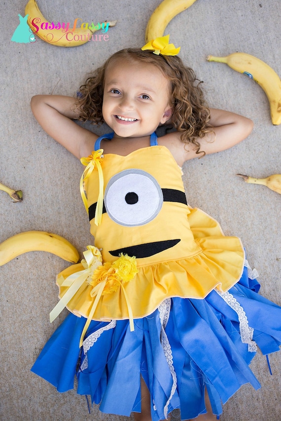 Minion Costume, Despicable Me Inspired Costume, Minion Birthday Dress,  Minion Girl Costume, Pageant Wear, OOC, Stuart Costume, Despicable 