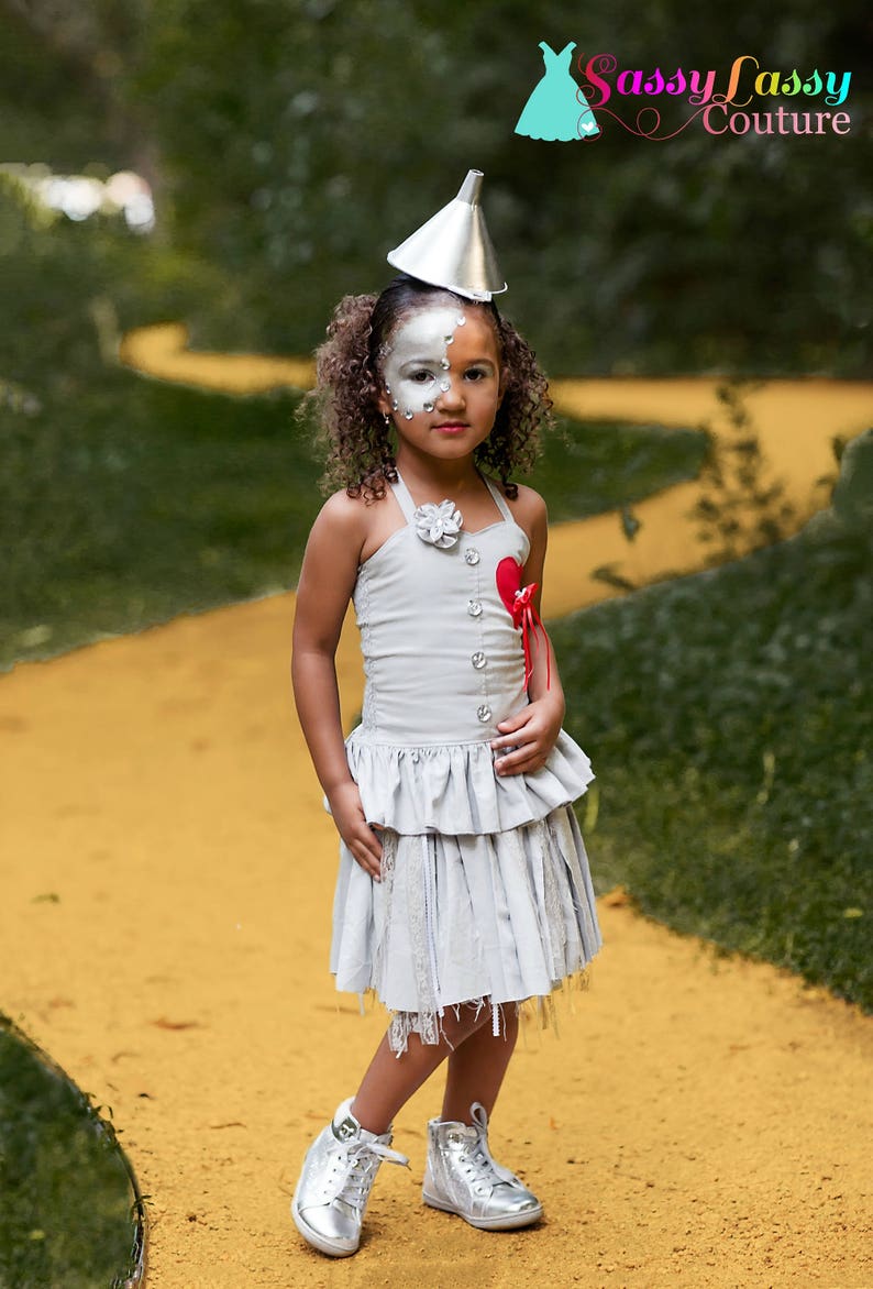 Tin Man Costume, Wizard of Oz Inspired Costume, Girls Tin Man Costume, Girls Halloween, Halloween Costume, Pageant Wear, Tin Girl Costume image 2