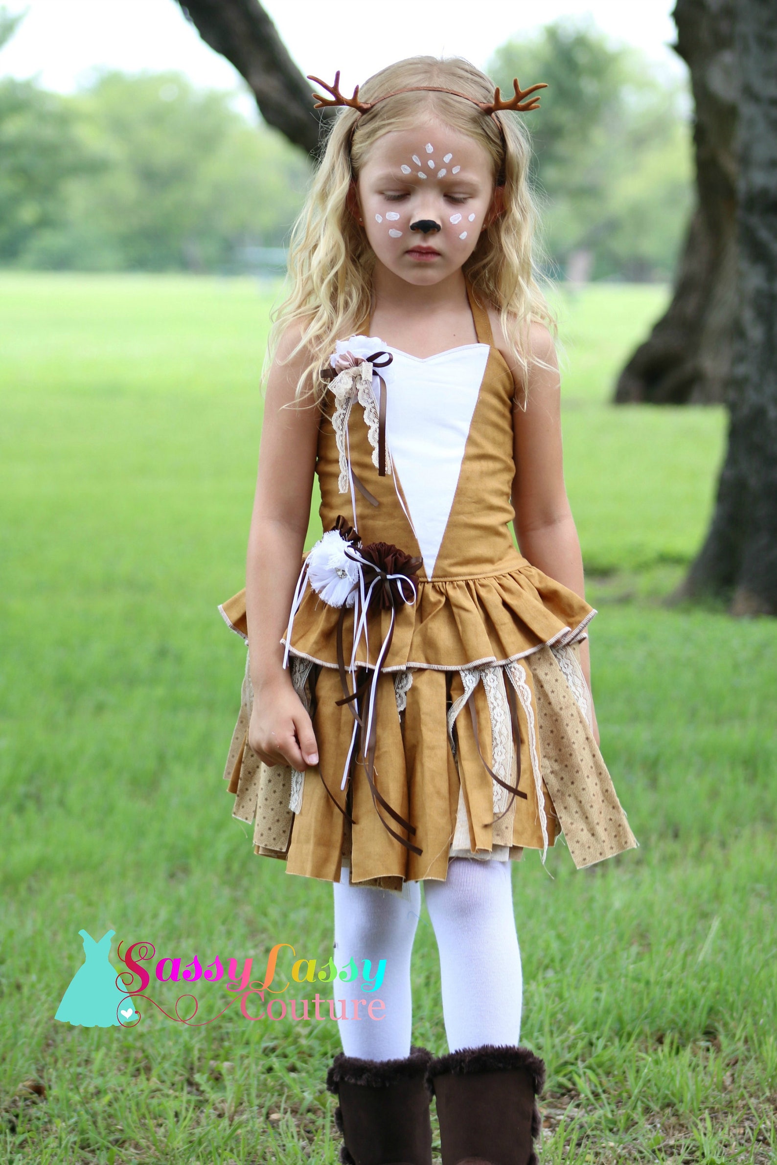 Deer Costume Dress Deer Dress Woodland Birthday Dress Deer Etsy