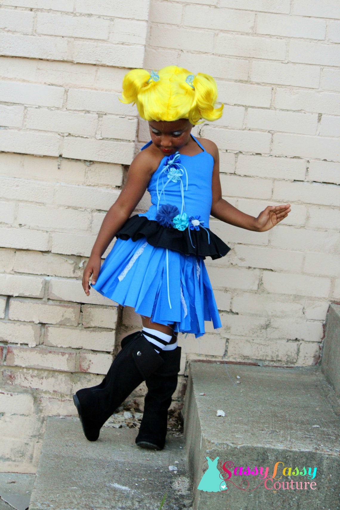 Powerpuff Girls Inspired Costume Blue Power Girl Costume Etsy