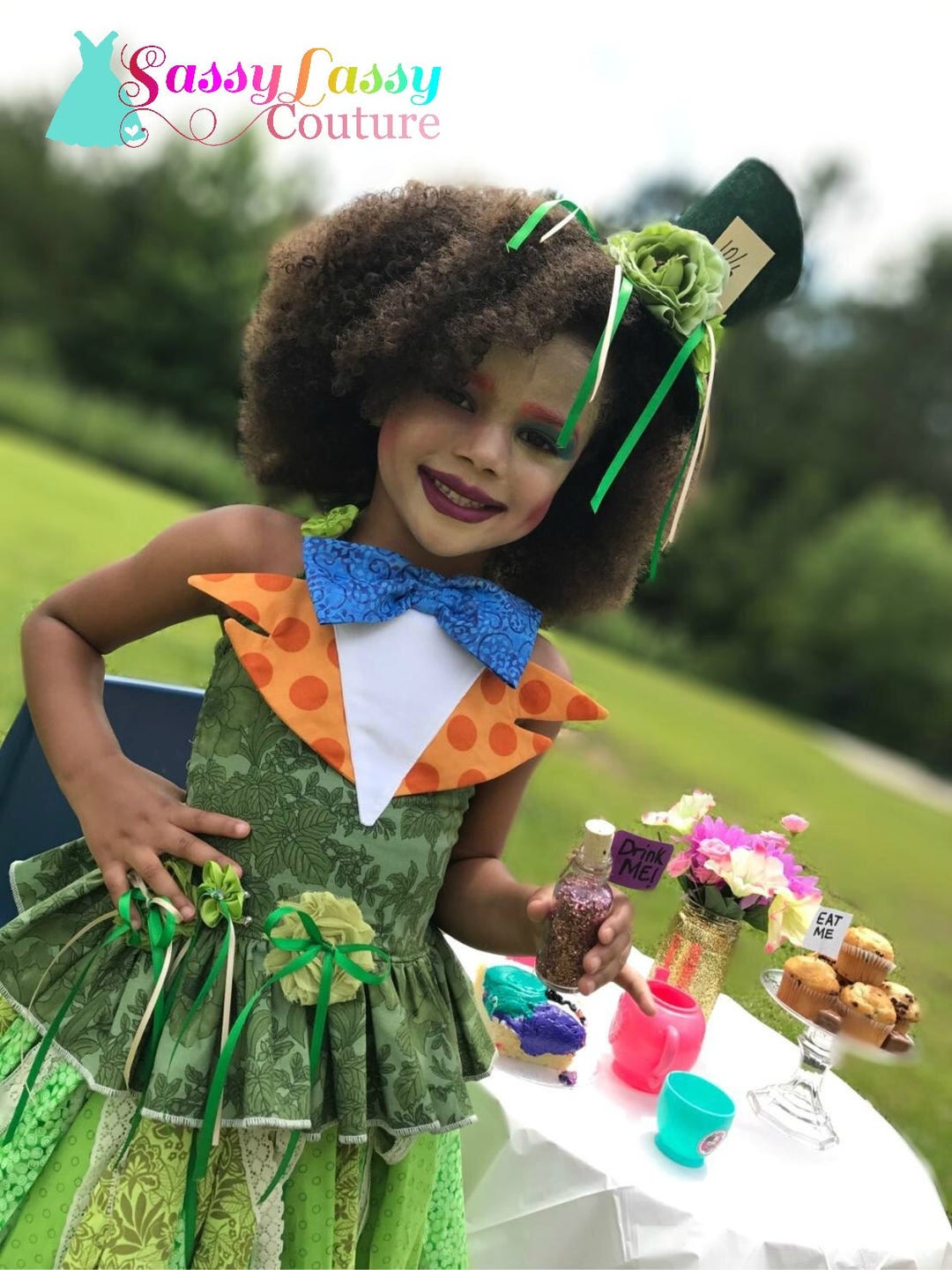 Mad Hatter Inspired Dress, Tea Party Dress, Hatter Costume Dress