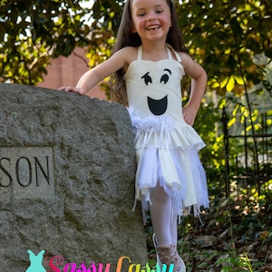 Ghost Costume, Girls Ghostly Dress, Halloween Costume, Ghost Dress,  Spooky Ghost Costume, Pageant Wear, Halloween Dress,  Ghost OOTD OOC