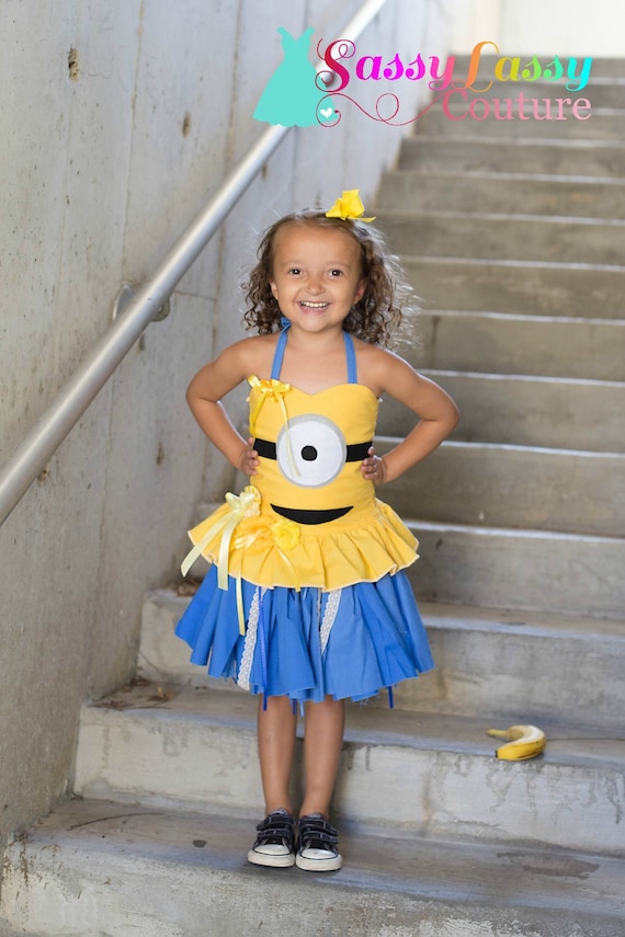 Minion Costume, Despicable Me Inspired Costume, Minion Birthday Dress,  Minion Girl Costume, Pageant Wear, OOC, Stuart Costume, Despicable 