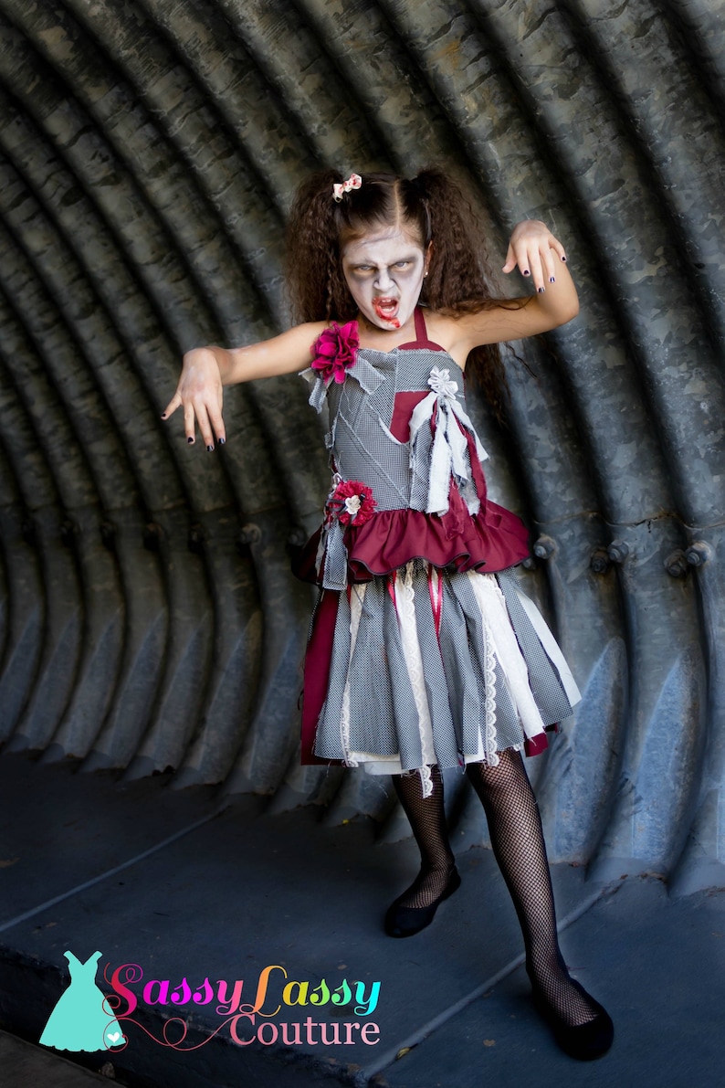 Zombie Costume Girls Zombie Costume Zombie Girl Girls Etsy